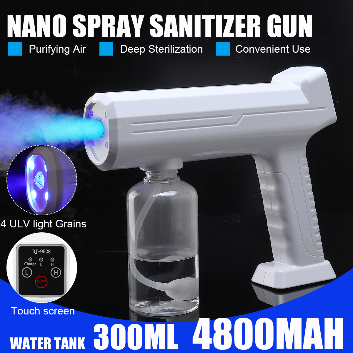 Electric-Spray-Guns-Spray-Machine-Wireless-Electric-Sanitizer-330ML-Sprayer-Disinfects-Blue-Light-St-1903062-2