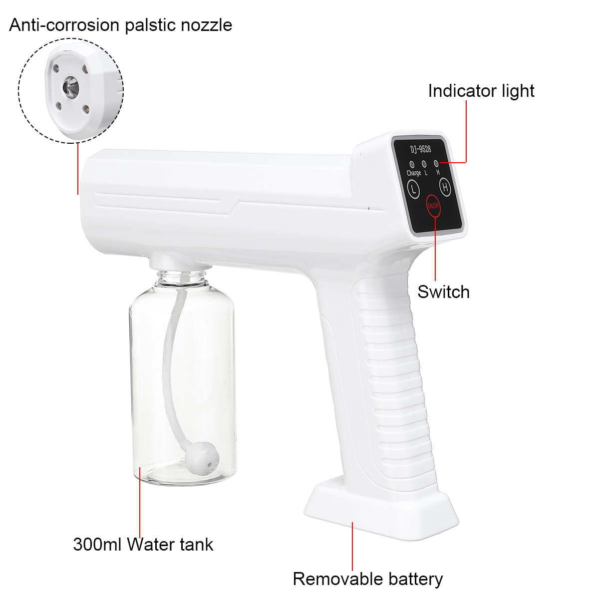 Electric-Spray-Guns-Spray-Machine-Wireless-Electric-Sanitizer-330ML-Sprayer-Disinfects-Blue-Light-St-1903062-3