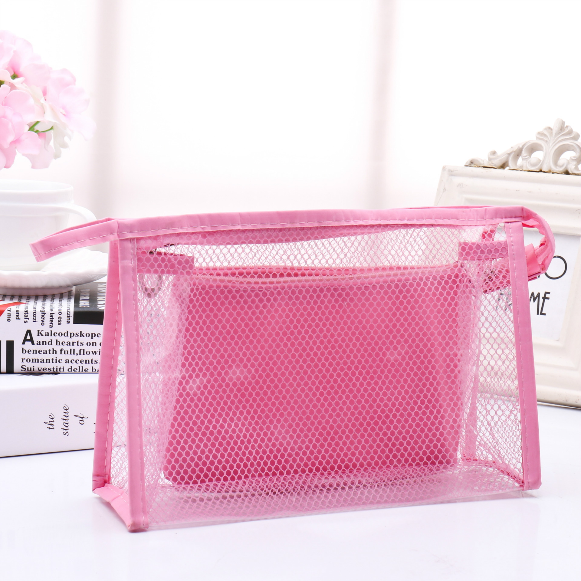 Honana-BX-112-Waterproof-PVC-Cosmetic-Bags-Two-piece-Suit-Net-Travel-Makeup-Transparent-Bag-1154206-12