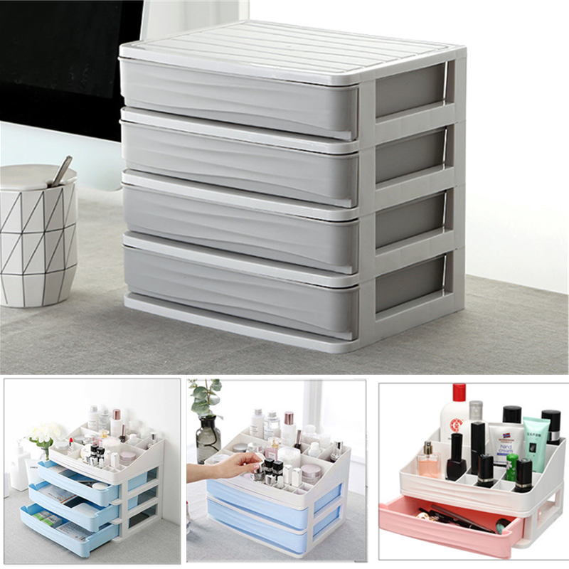 1/2/3/4 Tiers Multilayer Drawer Type Makeup Box Cosmetic Makeup Box Desktop Organizer Storage Box Display Box