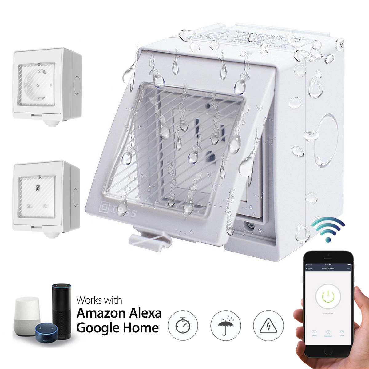 AC-90-250V-Waterproof-Charger-Remote-Control-Switch-Smart-WiFi-Socket-Power-Outlet-Alexa-Echo-Google-1289821-1