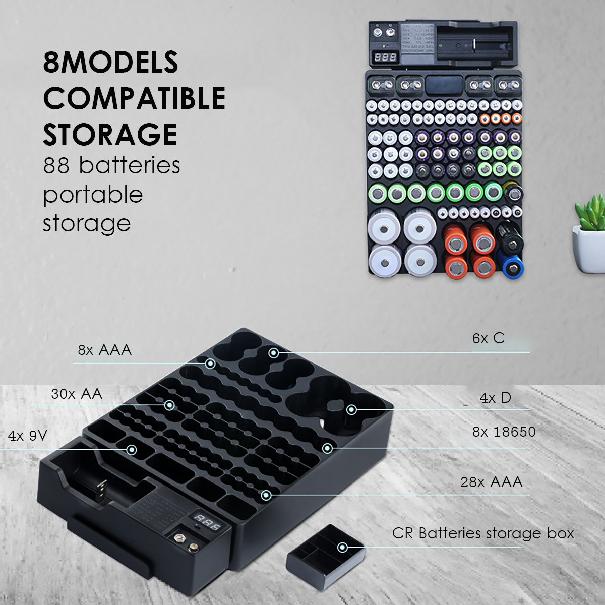 Battery-Holder-Storage-Box-Case-Organizer-with-Removable-Voltage-Tester-For-AAA-AA-88-Batteries-1692460-3