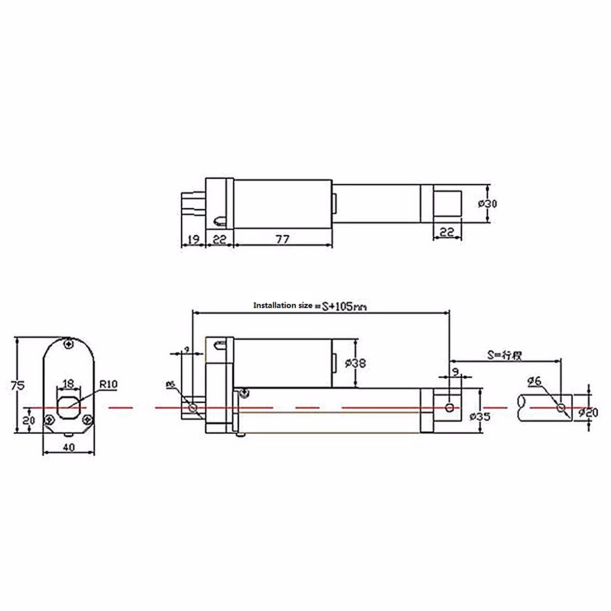 DANIU-200mm-Stroke-750N-Load-Mini-Electric-Actuator-Linear-Tubular-Motor-Motion-12V-DC-1103447-1