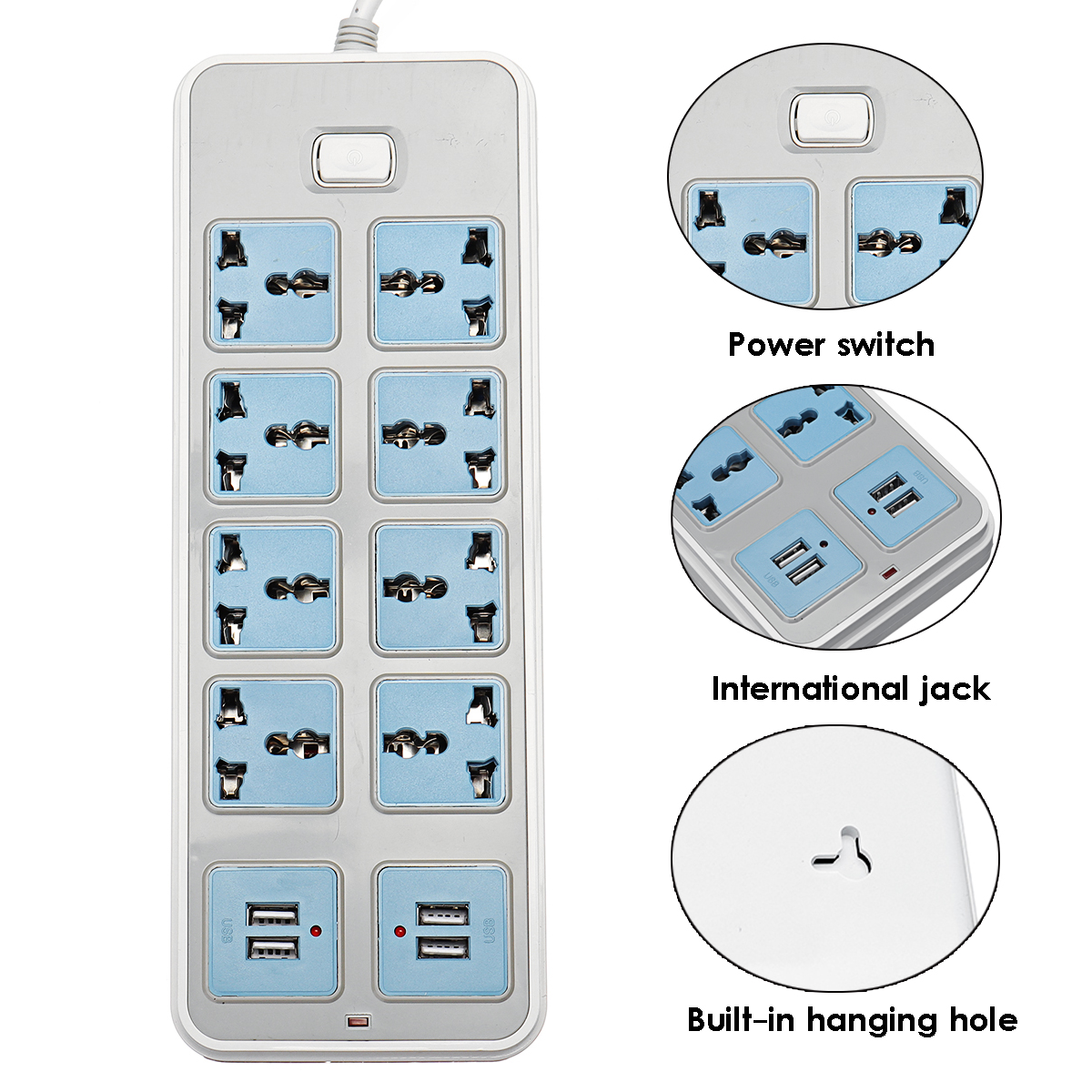 Electric-8-Socket-Outlet--4-USB-Extension-Power-Strip-USUK-Plug-66ft-Cord-1816410-3