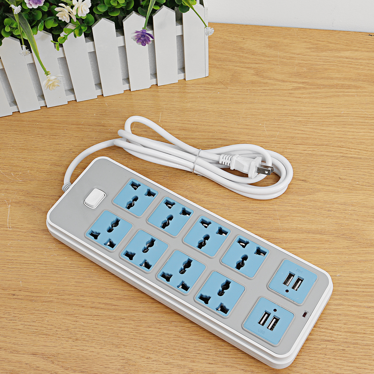 Electric-8-Socket-Outlet--4-USB-Extension-Power-Strip-USUK-Plug-66ft-Cord-1816410-6