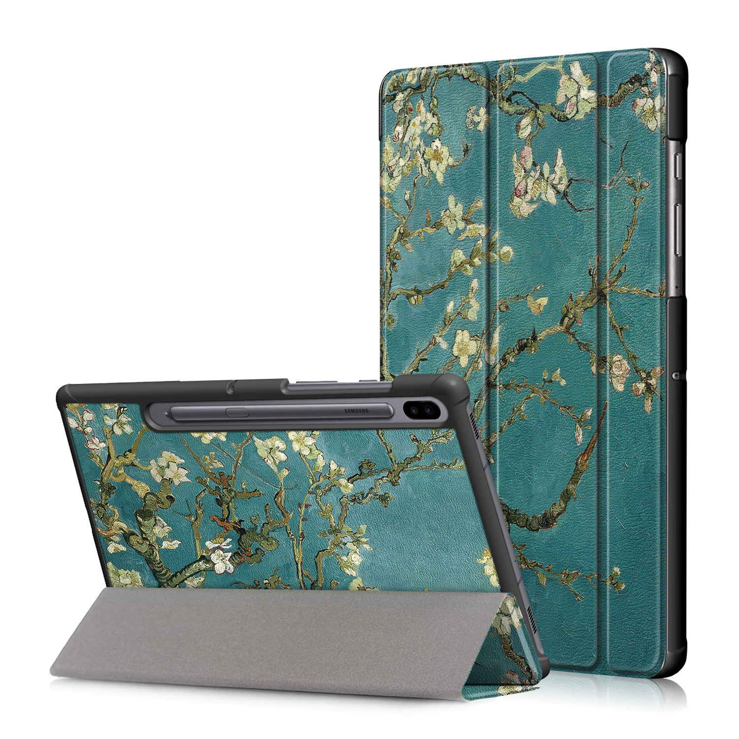 Printing-Tri-Fold-Tablet-Case-for-Samsung-Tab-S6-105---Apricot-Blossom-1556682-1