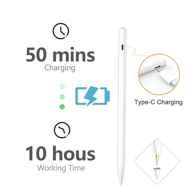 Uogic-AC10-CP-Rechargeable-Stylus-Pen-with-Camera-Shutter-Remote-Control-Palm-Rejection-Battery-Leve-1964261-9