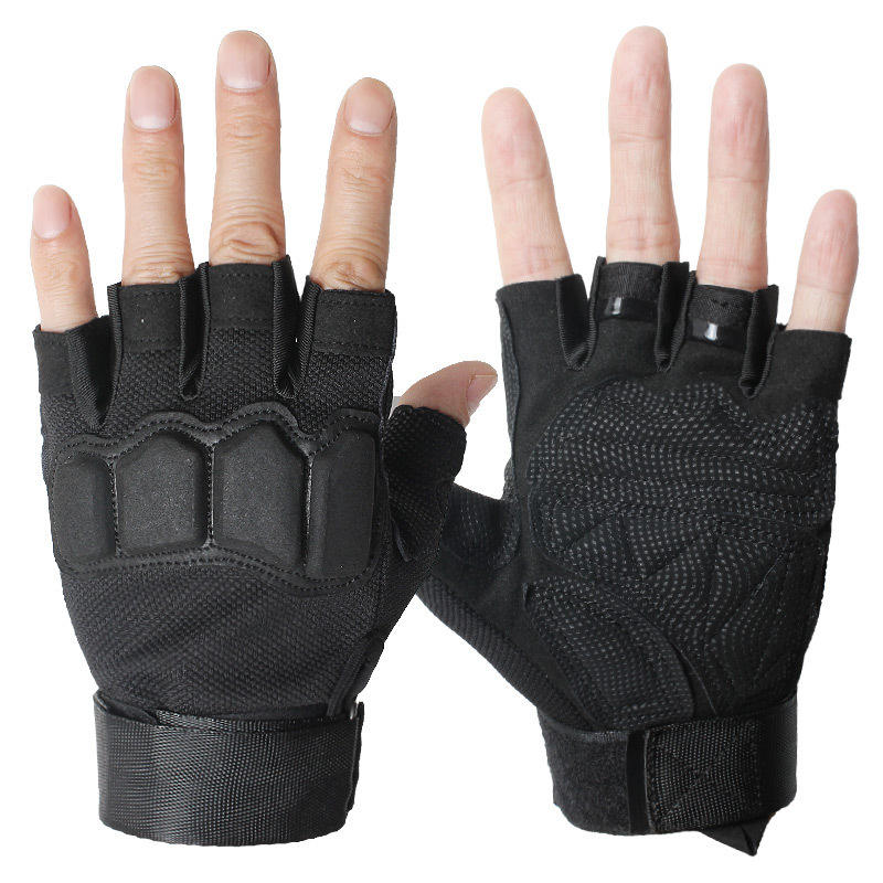 1 Pair Tactical Glove Half Finger Gloves Slip Resistant Gloves For Cycling Camping Hunting