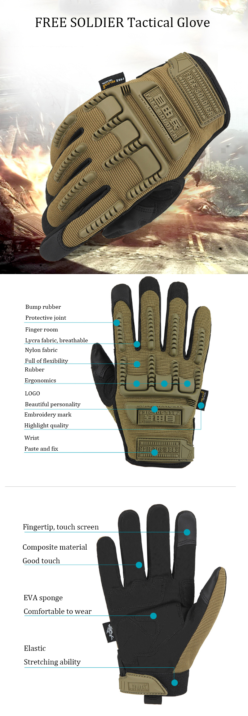 FREE-SOLDIER-Tactical-Full-Finger-Glove-Slip-Resistant-Gloves-Elastic-Tactical-Gloves-For-Outdoor-Sp-1437966-1