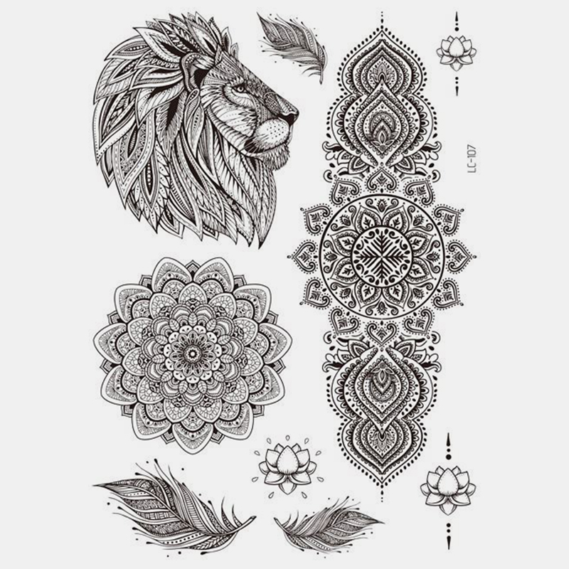 Black-Feather-Mandala-Flower-Temporary-Tattoo-Sticker-Waterproof-Body-Art-Arm-Tattoo-Transfer-Paper-1724425-7