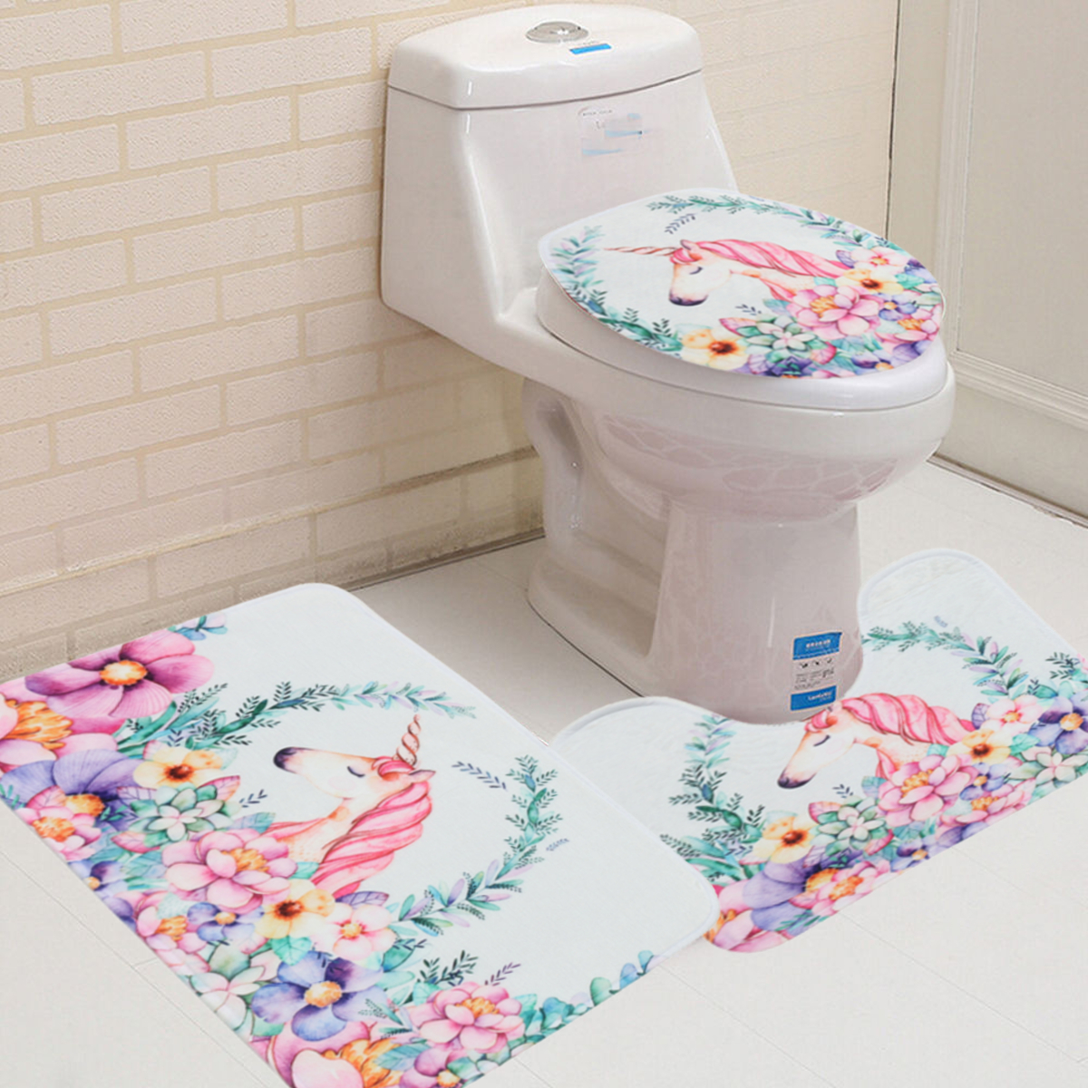 3Pcs-Bath-Mat-Set-Non-Slip-Pedestal-Mat-Toilet-Bathroom-Rug-Memory-Foam-Design-1289503-1