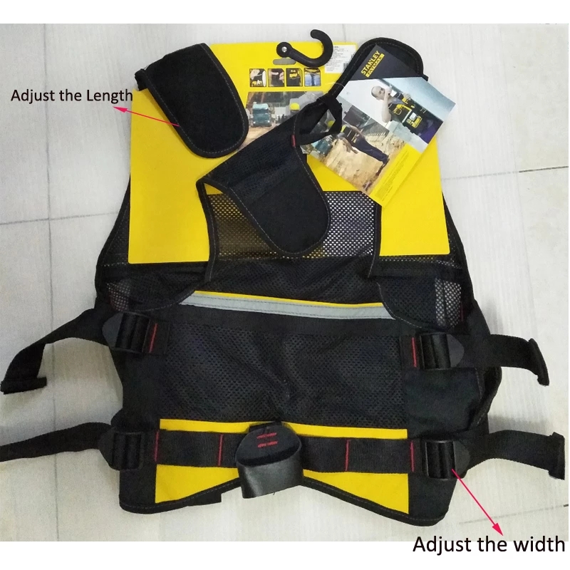 Multi-pocket-Work-Tool-Vest-with-Black-Yellow-Reflective-Safety-Strip-Adjustable-Strap-1853620-6