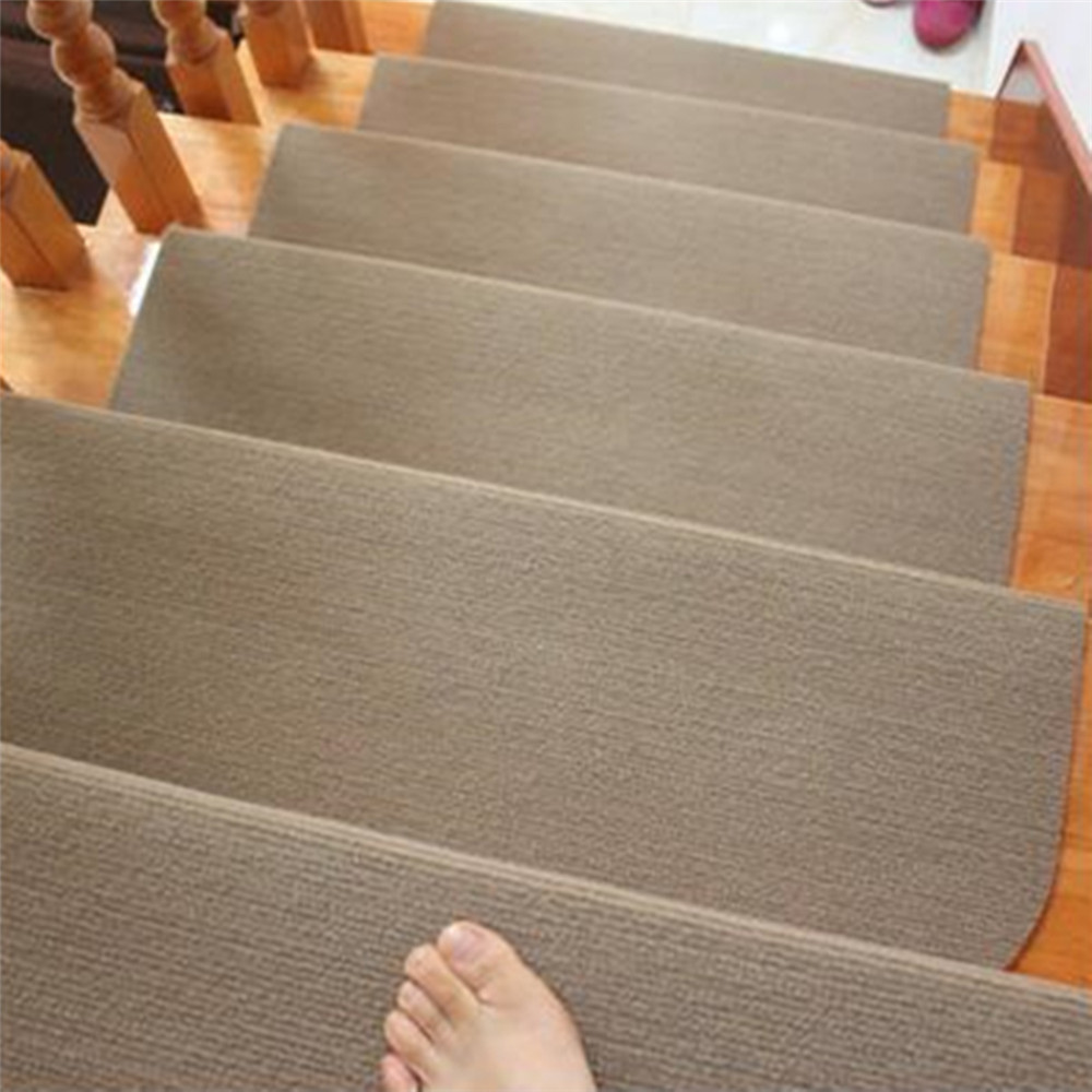 14pcs-20x45cm-BrownBeige-Anti-slip-Stair-Pads-Carpet-Mat-Sticky-Bottom-Repeatedly-use-1424405-2