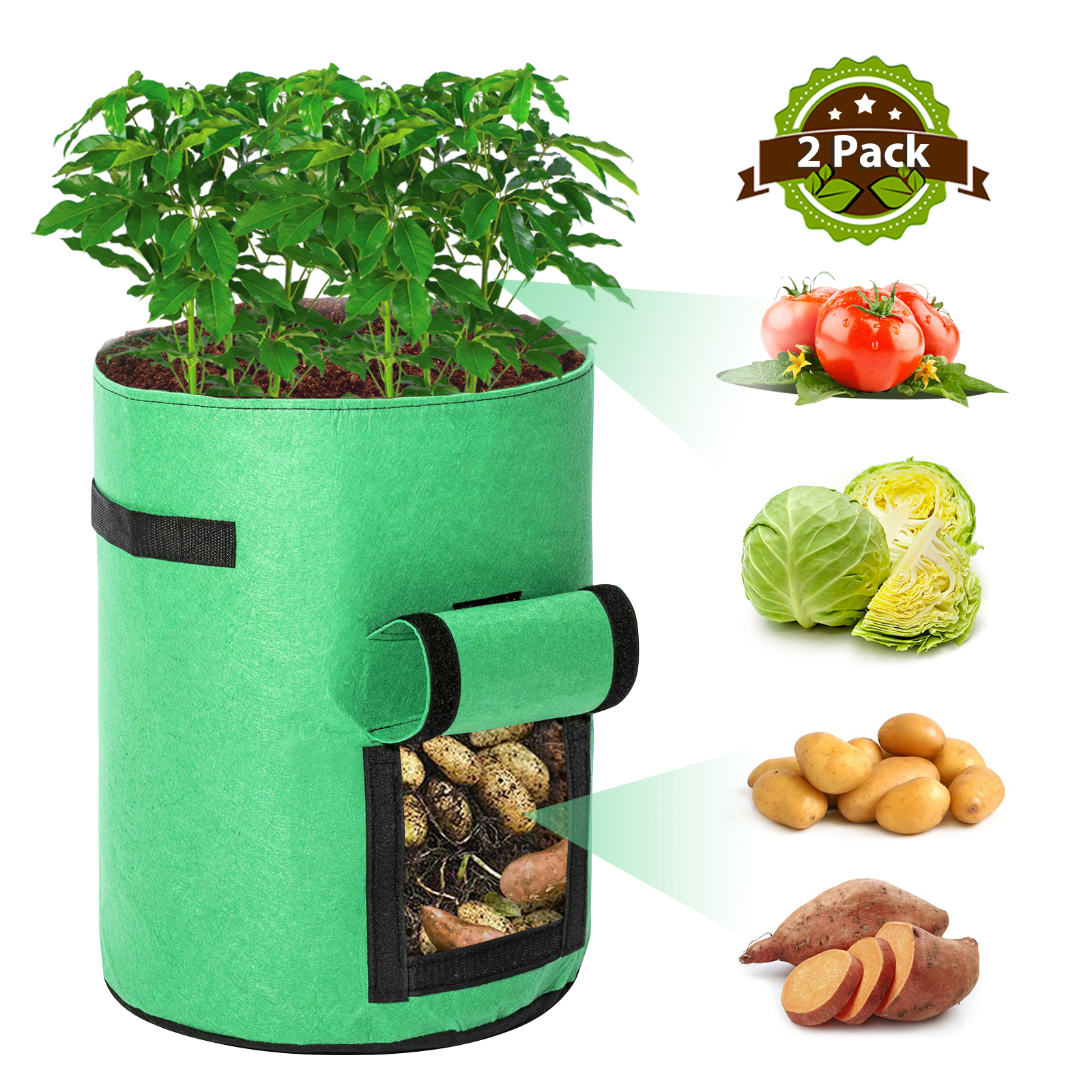 2pcs-Grow-Bags-Tvird-Planter-Pot-Fruit-Flower-Vegetable-Tomato-Potato-Reusable-Bag-1670052-1