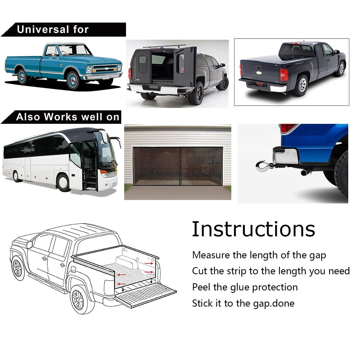 3-Meters-Universal-TAILGATE-Sealing-Strip-Seal-Kit-for-TOYOTA-HILUX-SR5-SR-RUBBER-UTE-Dust-Tall-Gate-1575669-7