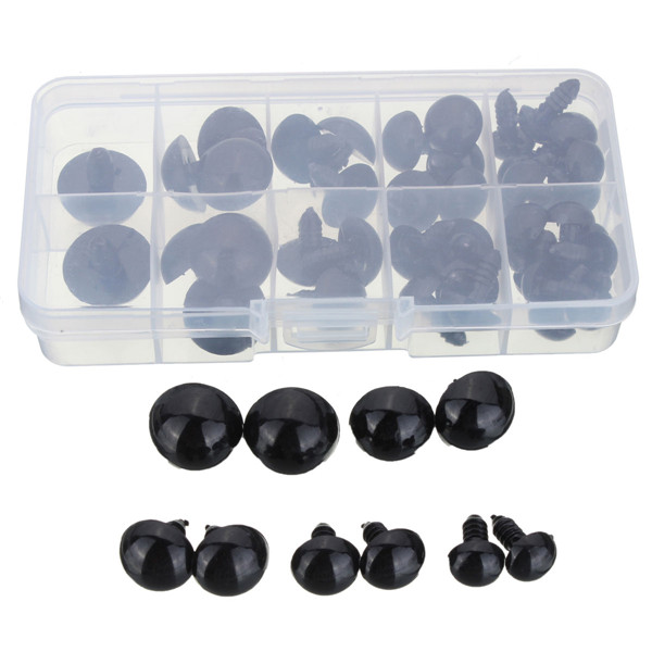 52pcs-12-20mm-Black-Plastic-Safety-Eyes-for-Teddy-Bear-Doll-Animal-Puppet-Crafts-1008046-4