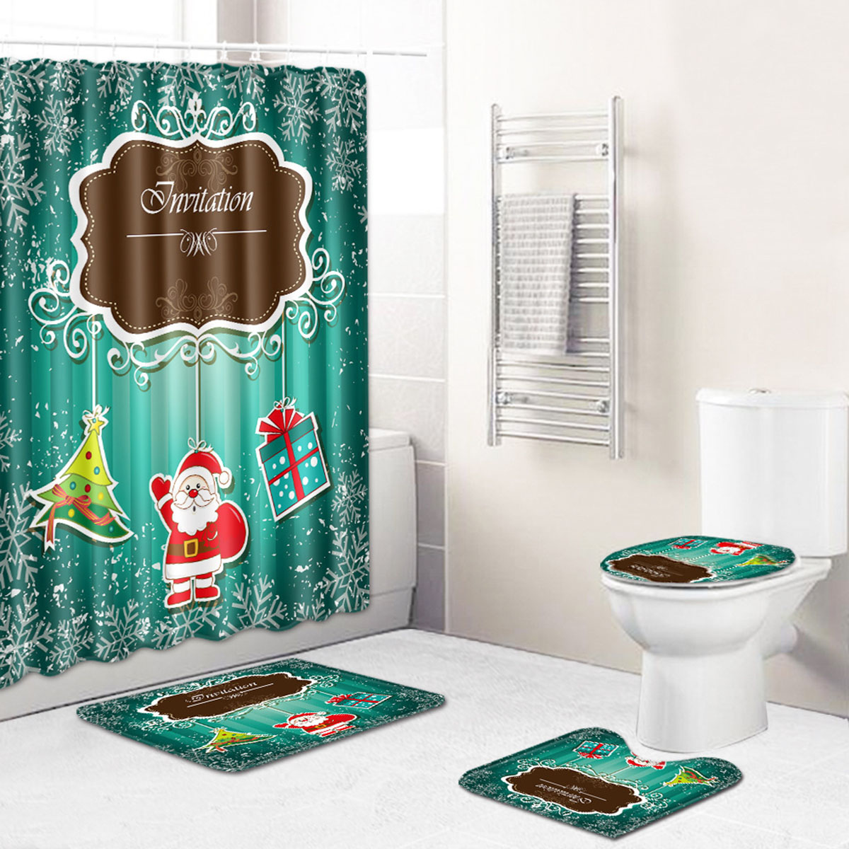 Santa-Claus-Christmas-Fabric-Shower-Curtain-Set-Bathroom-Mat-Toilet-Cover-1591263-1