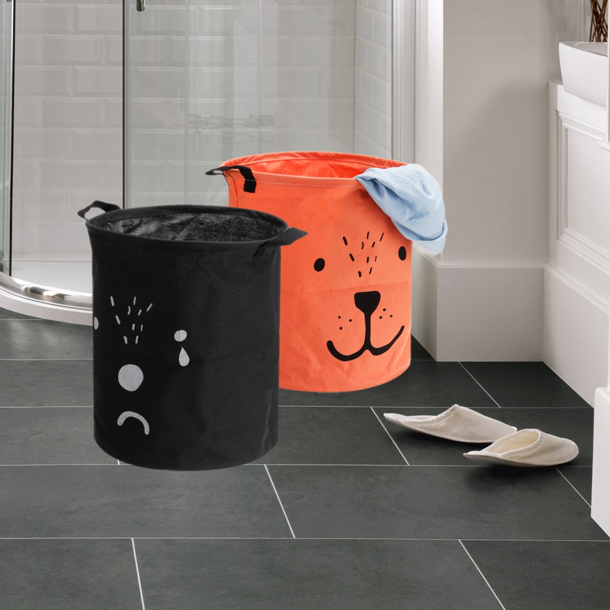 35x40CM-Cotton-PE-Foldable-Storage-Laundry-Hamper-Clothes-Basket-Waterproof-Toy-Hamper-1698566-3