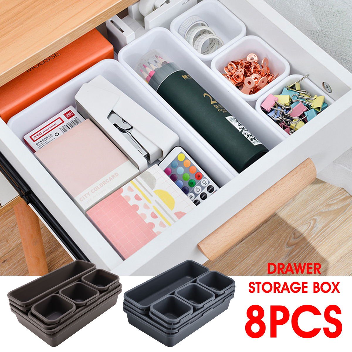 8PCS-Sundries-Storage-Plastic-Boxes-Set-Clothing-Underwear-Ties-Socks-Sorting-Divider-Cosmetic-Organ-1692818-2