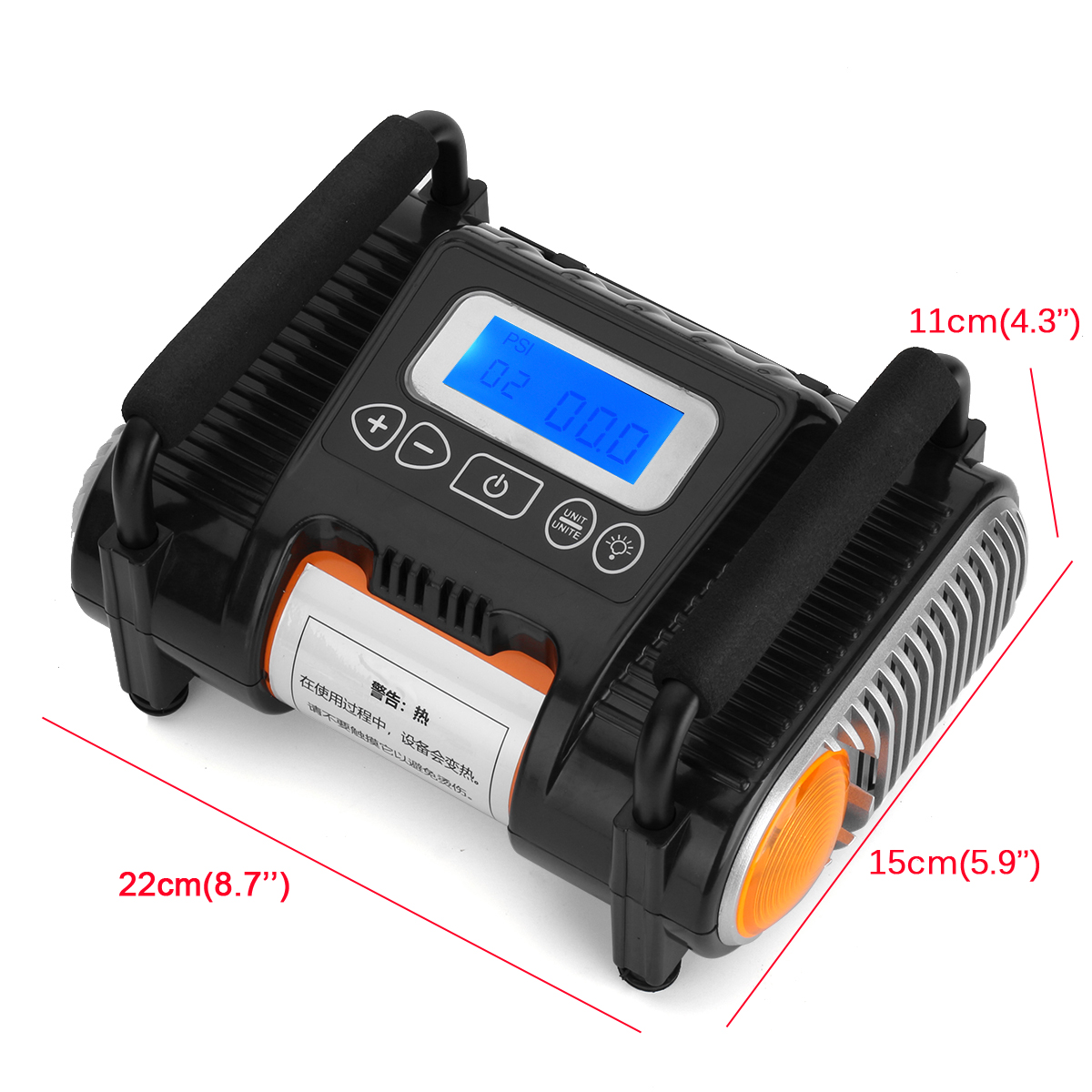 DC-12V-Digital-Tire-Inflator-With-Emergency-Light-Travel-Car-Portable-Air-Compressor-Pump-100-PSI-Ai-1777608-3