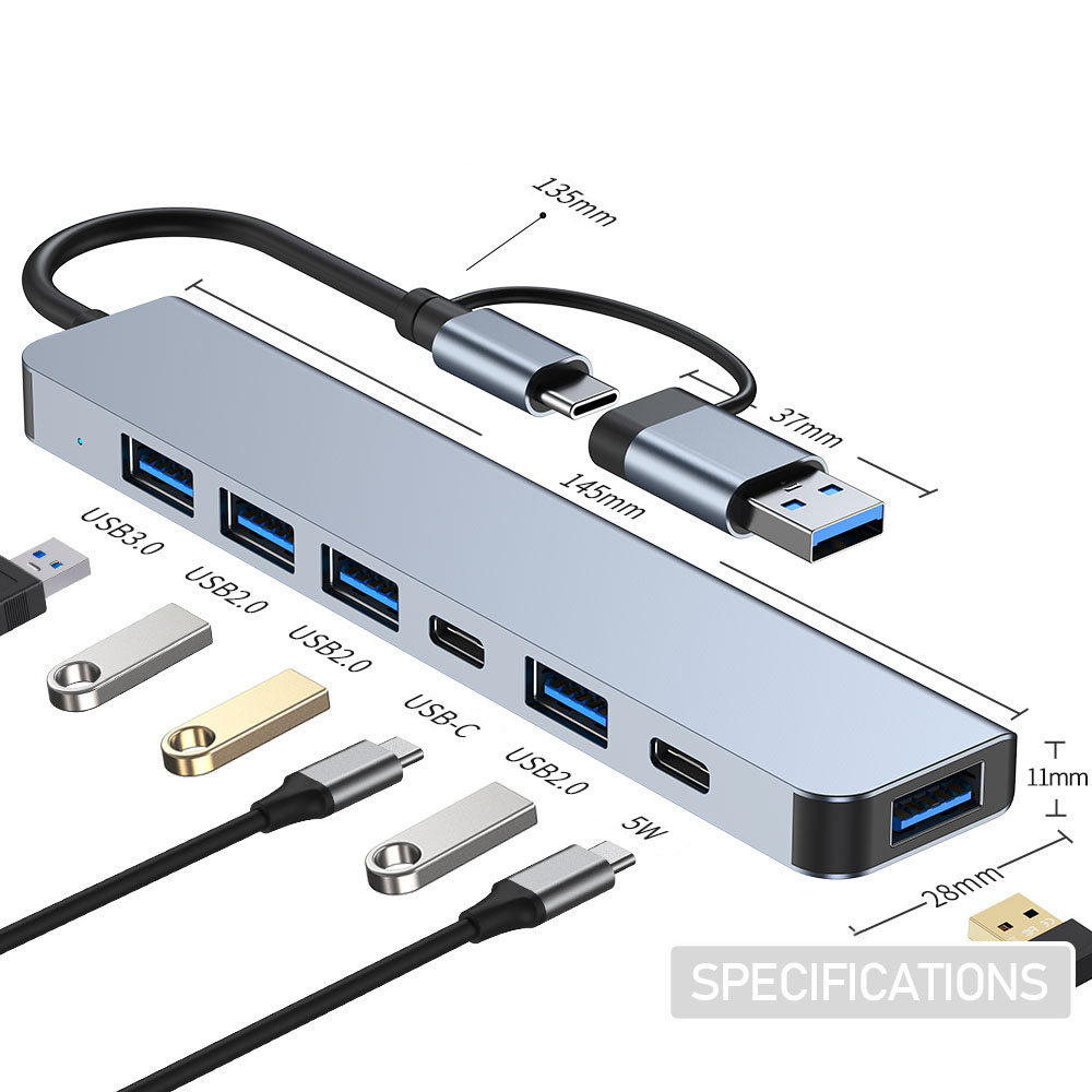 7-in-1-Type-C-Docking-Station-USB-C-Hub-Splitter-Adaptor-with-USB-C-USB30-5Gbps-Multiport-Hub-for-PC-1966599-1