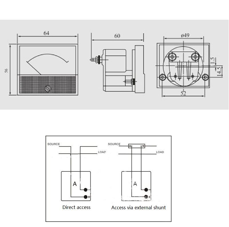 1PCS-85C1-A--3A-5A-10A-20A-30A100A-DC-Analog-Meter-Panel-AMP-Current-Ammeter-Gauge-1602745-6