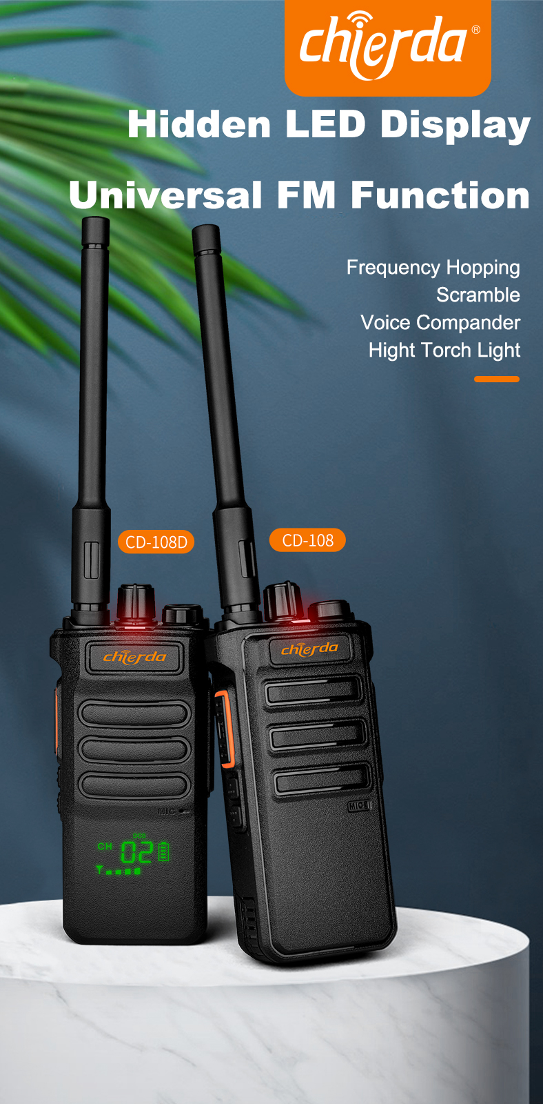 CHIERDA-CD-108-10W-2500mAh-Professional-Walkie-Talkie-LED-Display-Flashlight-Lighting-400-480MHz-Por-1902122-1