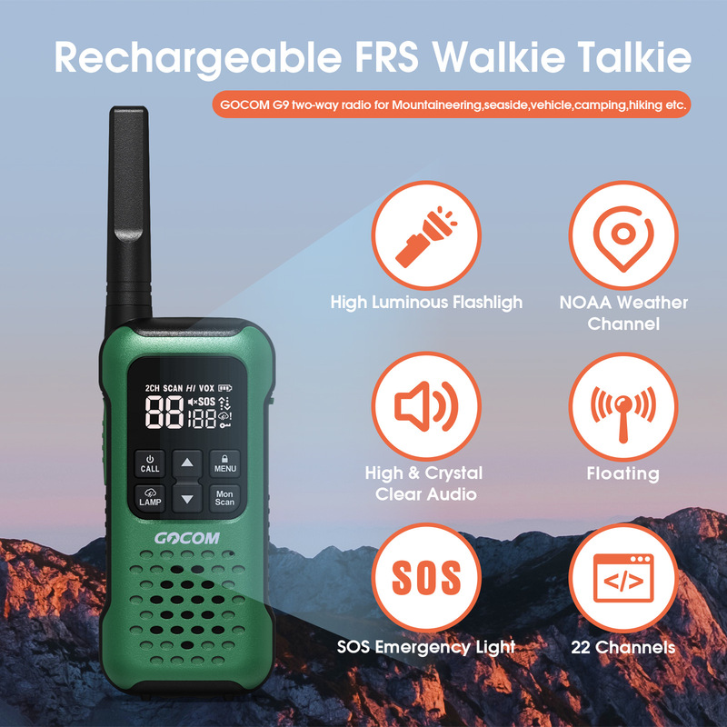 GOCOM-G9-1Pair-Handheld-IP67-Waterproof-Walkie-Talkies-16-Channels-440-470-MHz-Wireless-Transmitter--1896512-1