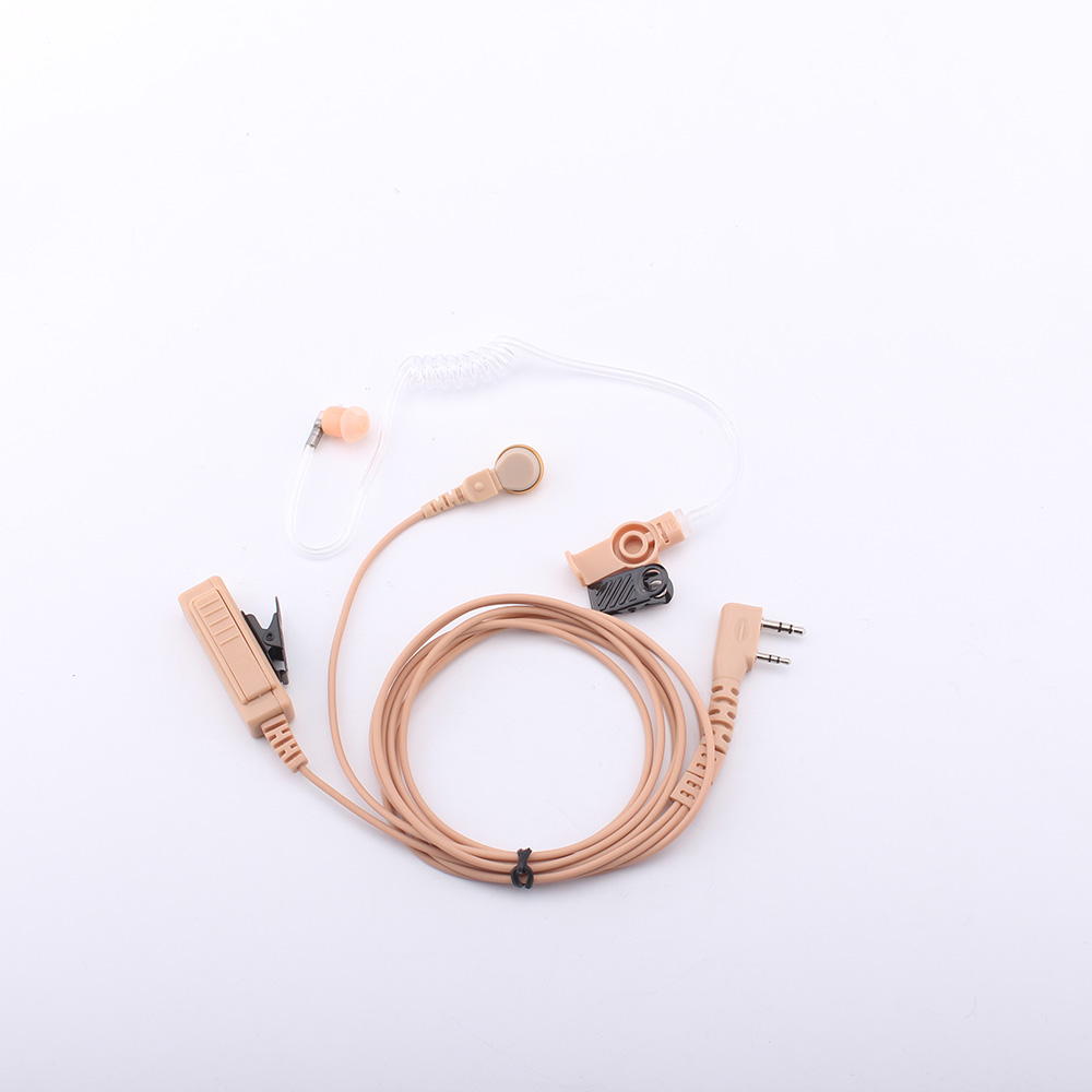 Walkie-talkie-Earphone-High-grade-Double-Line-Khaki-Long-PTT-Button-Air-Duct-headset-K-Connector-1289616-1