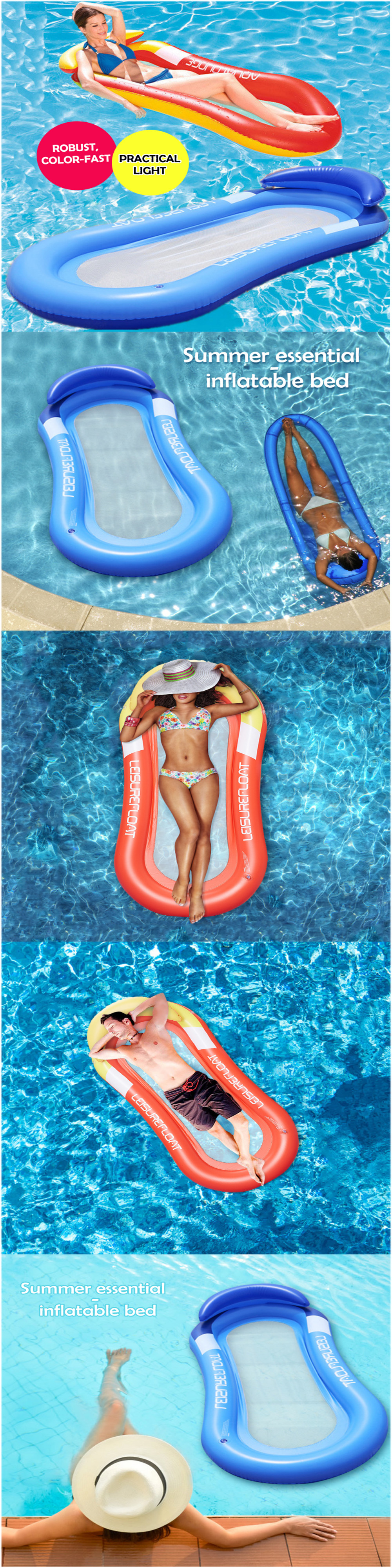160CM-Inflatable-Float-Water-Hammock-Swim-Lounge-Chair-Floating-Bed-Giant-Beach-Pool-Mat-Interactive-1827314-1