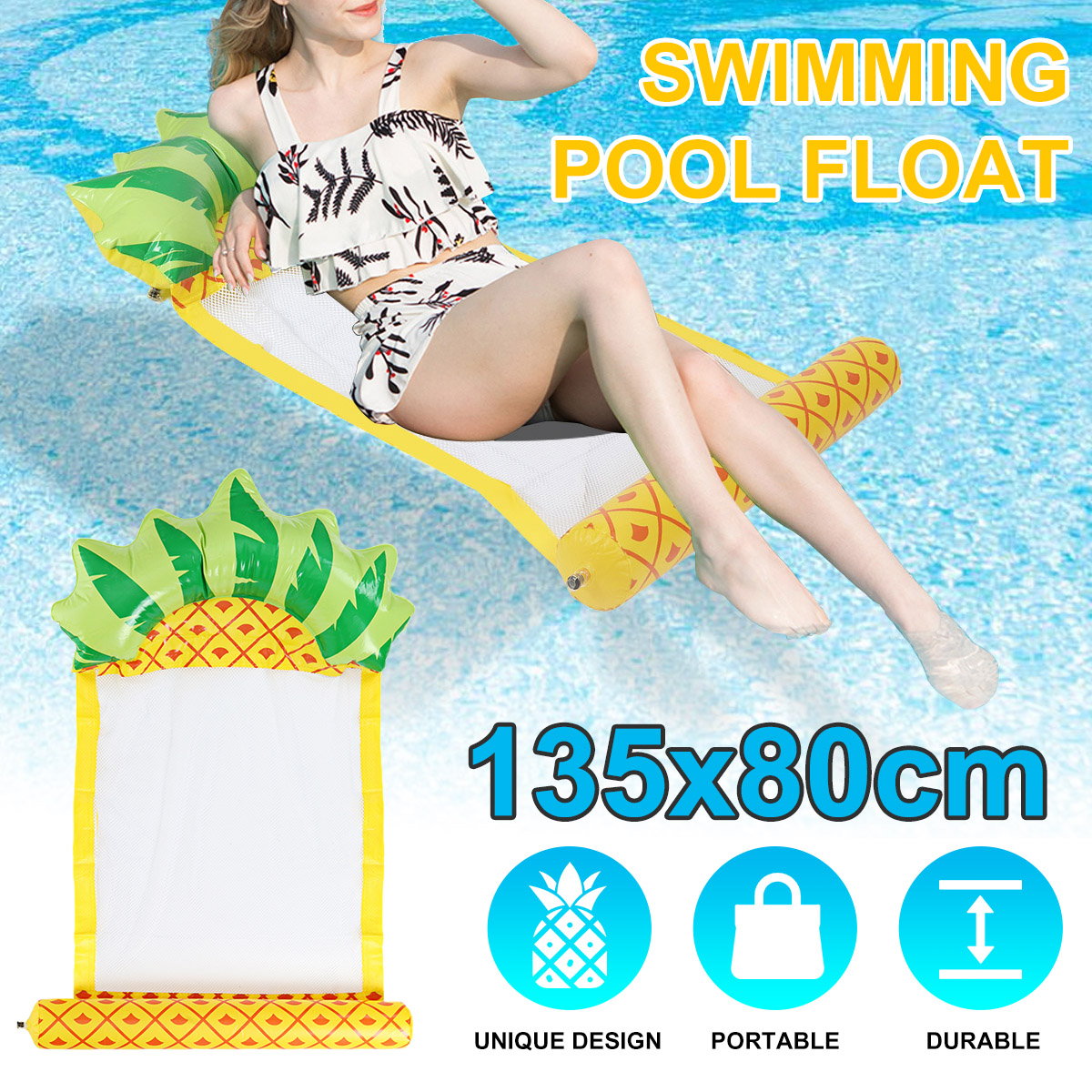 80x138CM-PVC-Floating-Inflatable-Hammock-Water-Lounger-Foldable-Pineapple-Watermelon-Pattern-Backres-1841833-1