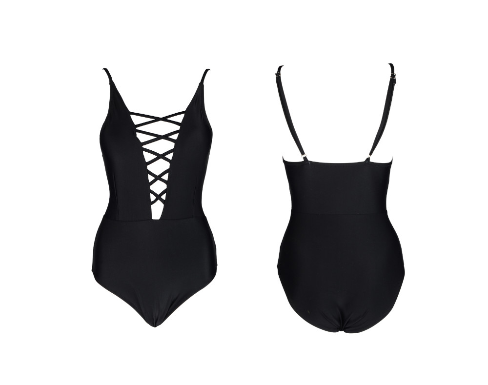 One-Piece-Swimsuit-Nylon-Summer-Beach-Solid-Color-Low-necked-Belt-Sexy-Swimwear-Women-Body-1140238-3