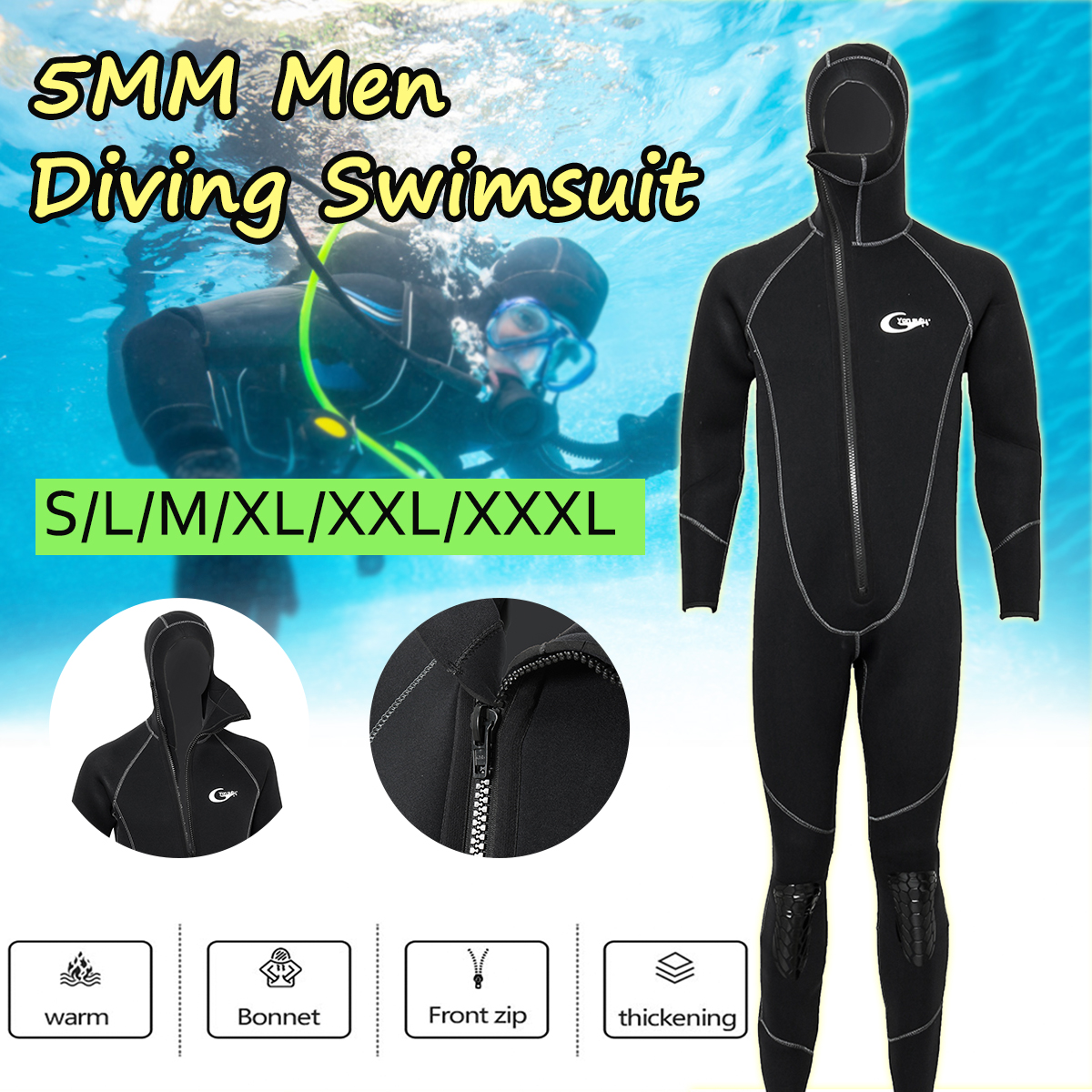 Yon-Sub-5MM-Neoprene-Front-Zipper-Diving-Snorkeling-Swimming-Suit-Set-Long-Sleeves-Men-Wetsuit-Surfi-1641709-3