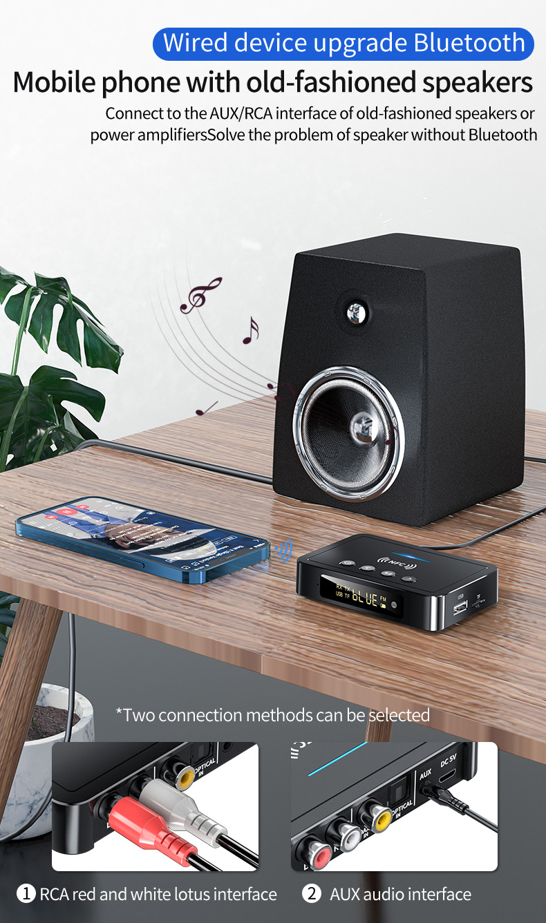 Bakeey-OLED-Display-NFC-enabled-bluetooth-V50-Audio-Transmitter-Receiver-Wireless-35mm-Aux--2RCA--Op-1862442-9