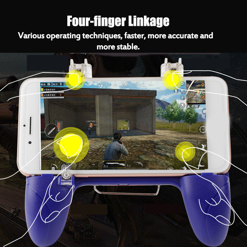 Multifunction-Four-Finger-Low-Noise-Moible-Phone-Shooting-PUBG-Game-Gaming-Controller-Joystick-Trigg-1826581-5