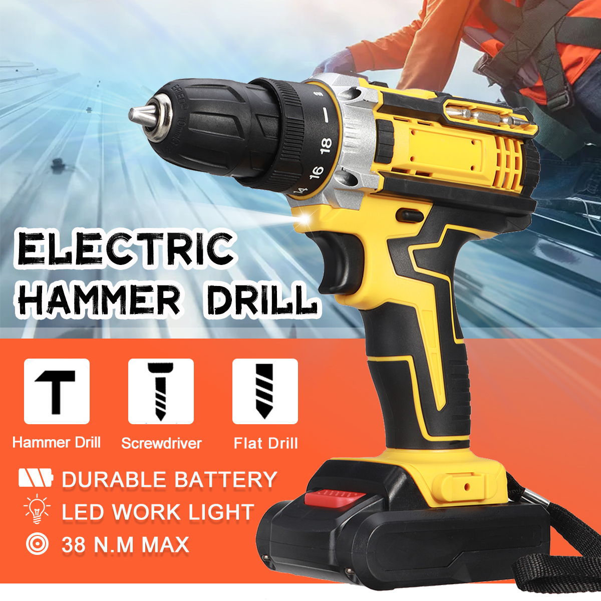 21V-Wireless-Rechargeable-Impact-Hammer-Drill-Electric-Screwdriver-W-Battery--Storage-Case-Screwing--1858203-1