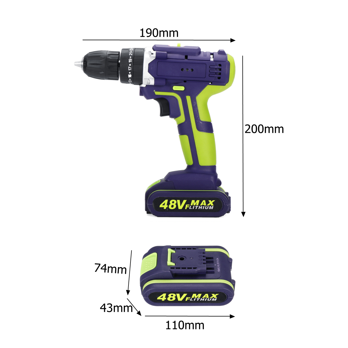 3-In-1-Hammer-Drill-48V-Cordless-Drill-Double-Speed-Power-Drills-LED-lighting-1Pcs-Large-Capacity-Ba-1665497-3