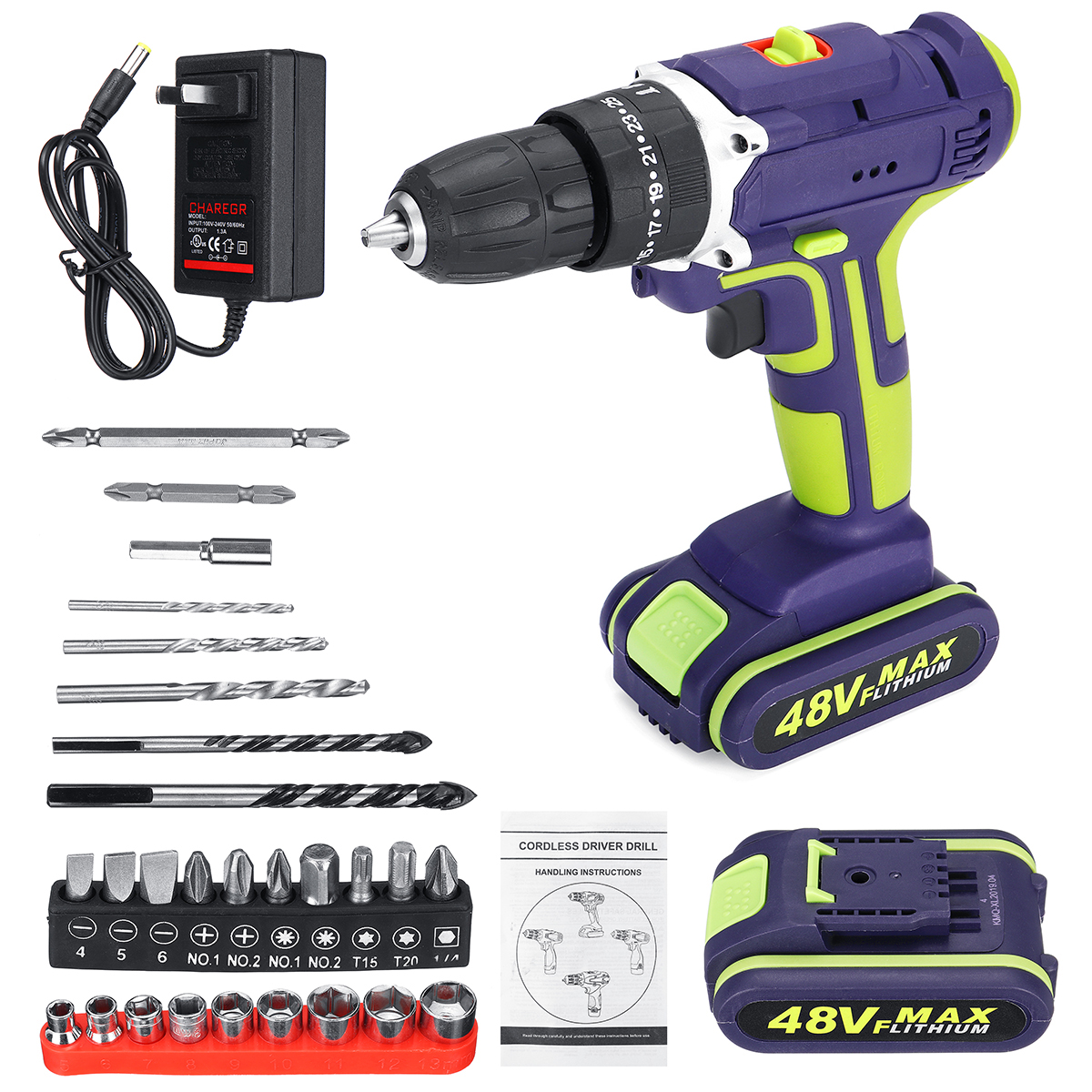 3-In-1-Hammer-Drill-48V-Cordless-Drill-Double-Speed-Power-Drills-LED-lighting-1Pcs-Large-Capacity-Ba-1665497-4