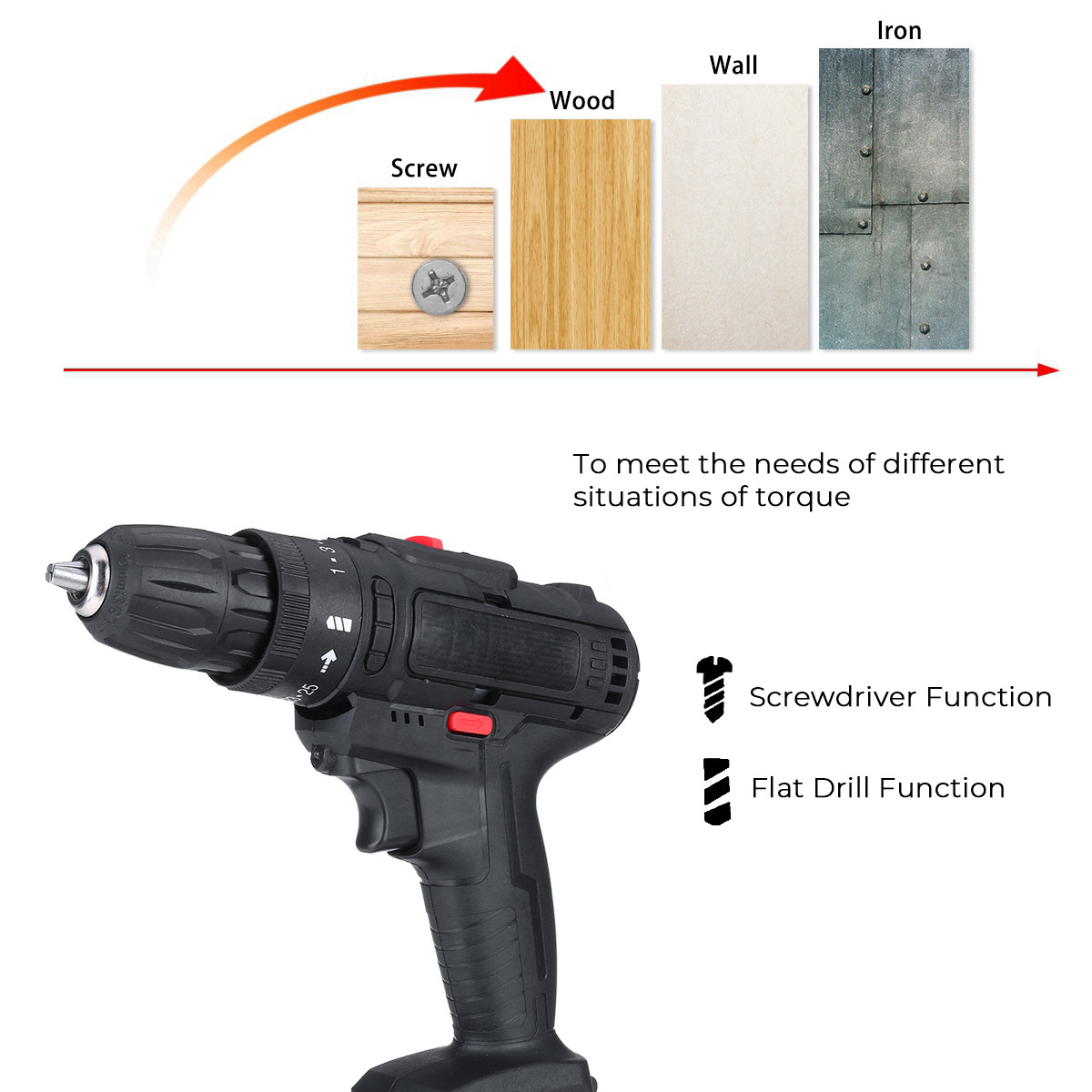 3-in-1-36V-550W-Cordless-Electric-Impact-Hammer-Drill-Screwdriver-2-Speeds-W-2pcs-Battery-1783991-3