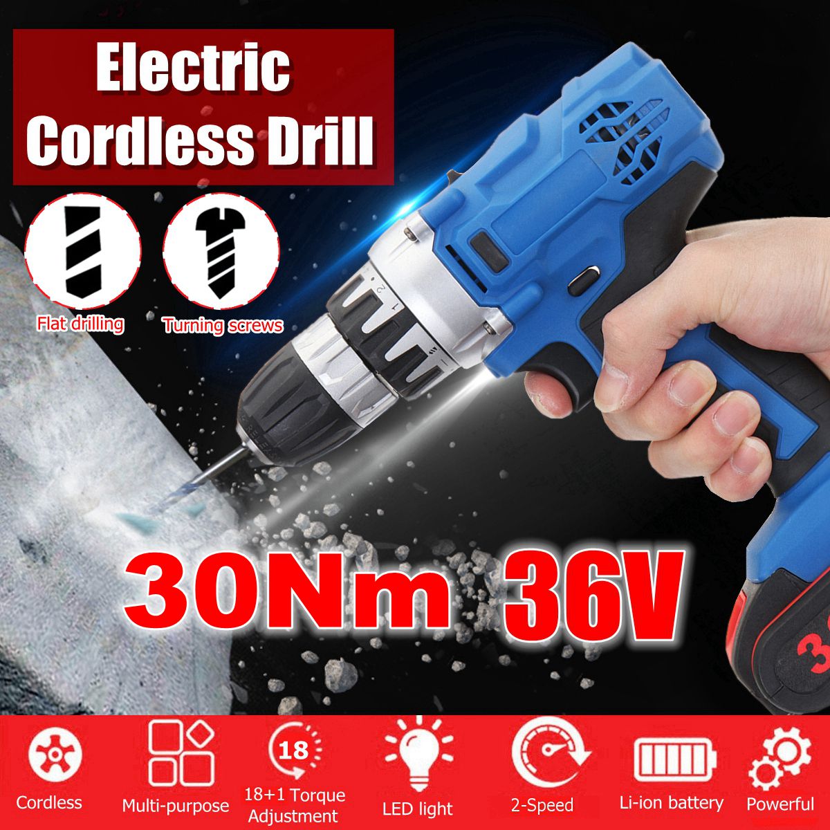 36V-13A-Cordless-Rechargeable-Power-Drill-Driver-Electric-Screwdriver-W-1-or-2-Li-ion-Battery-1427752-1