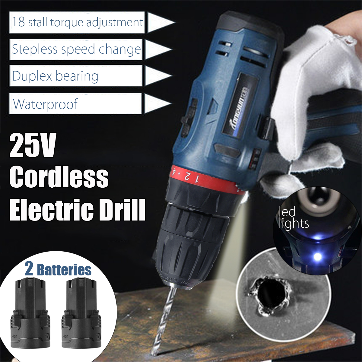 Lomvum-220V-Input-25V-Output--Li-Ion-Cordless-Electric-Hammer-Drill-Driver-Hand-Kit-2-Speed-LED-1251016-2