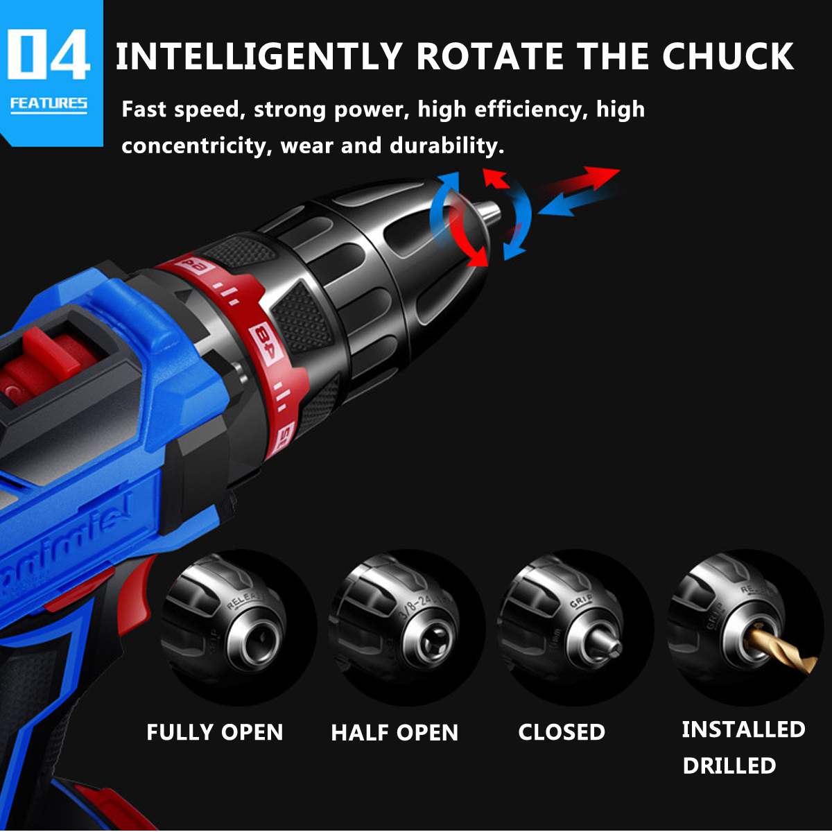 Profession-Dual-Speed-Power-Drill-Cordless-Electric-Screwdriver-with-27Pcs-Accessories-1374968-8