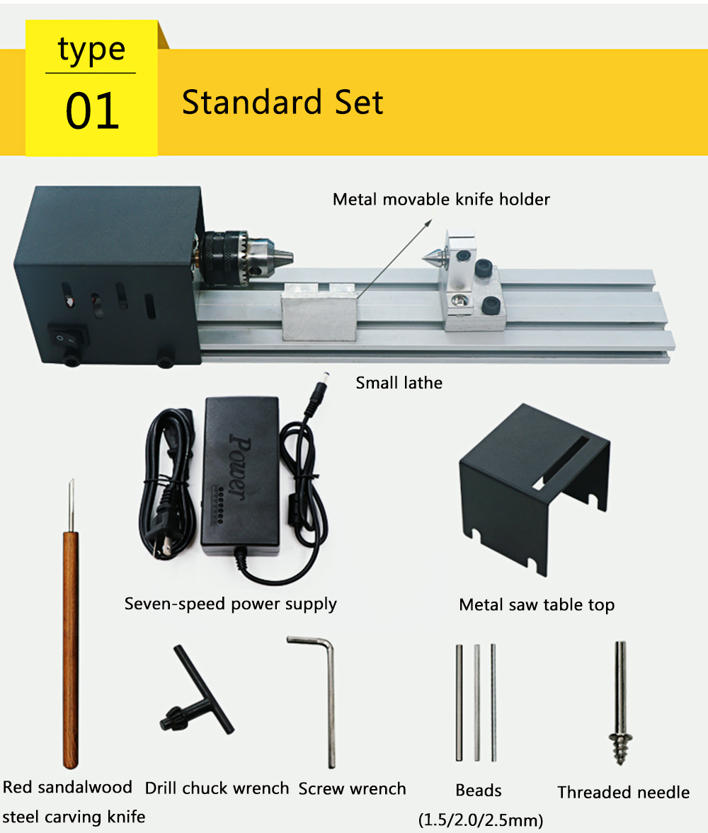 Raitoolreg-80W-24V-Mini-Lathe-Beads-Polisher-Machine-Woodworking-Craft-DIY-Rotary-Tool-Beads-Grindin-1337578-5