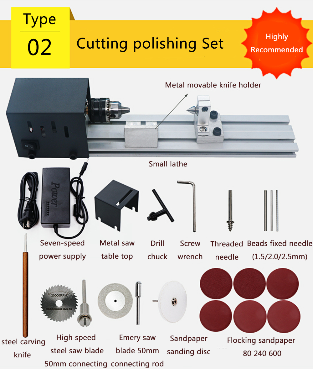 Raitoolreg-80W-24V-Mini-Lathe-Beads-Polisher-Machine-Woodworking-Craft-DIY-Rotary-Tool-Beads-Grindin-1337578-6