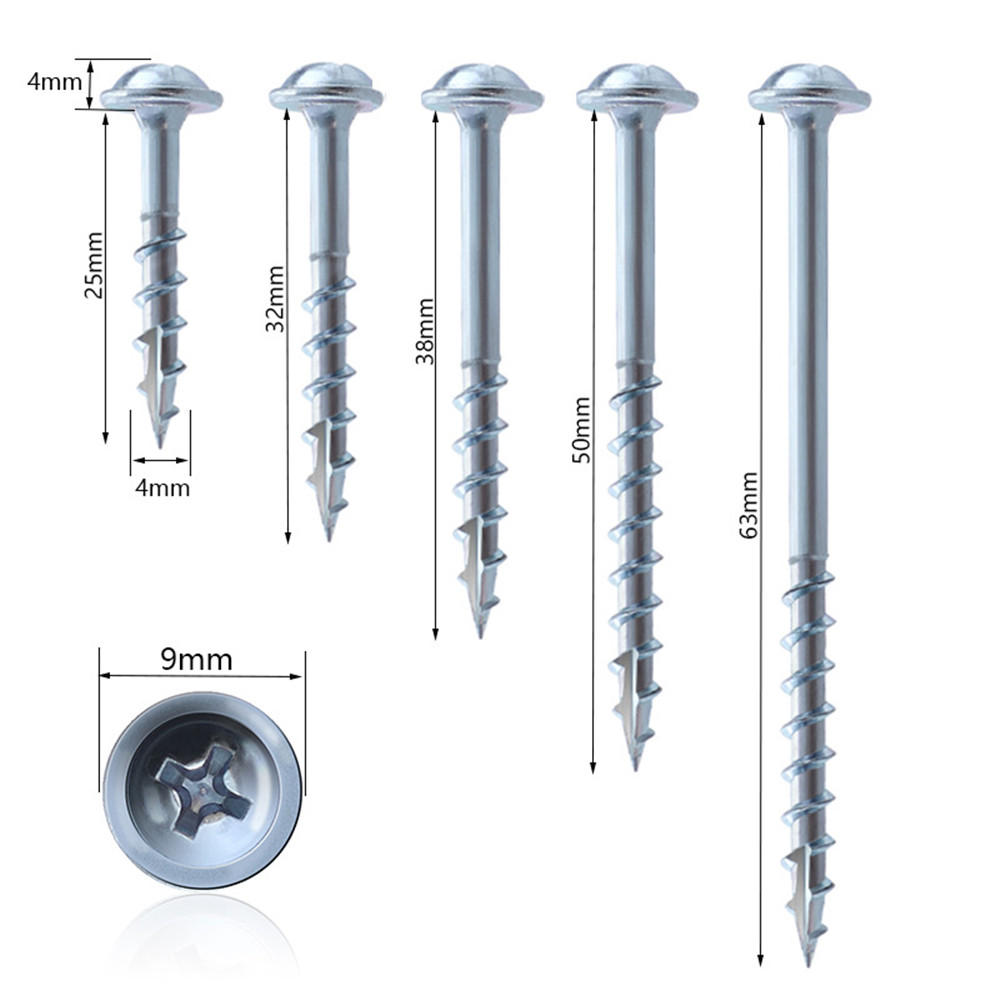 100Pcs-Woodworking-2532385063mm-Pocket-Hole-Screws-PH2-Cross-Driver-Head-Self-tapping-Screw-for-Pock-1684069-4