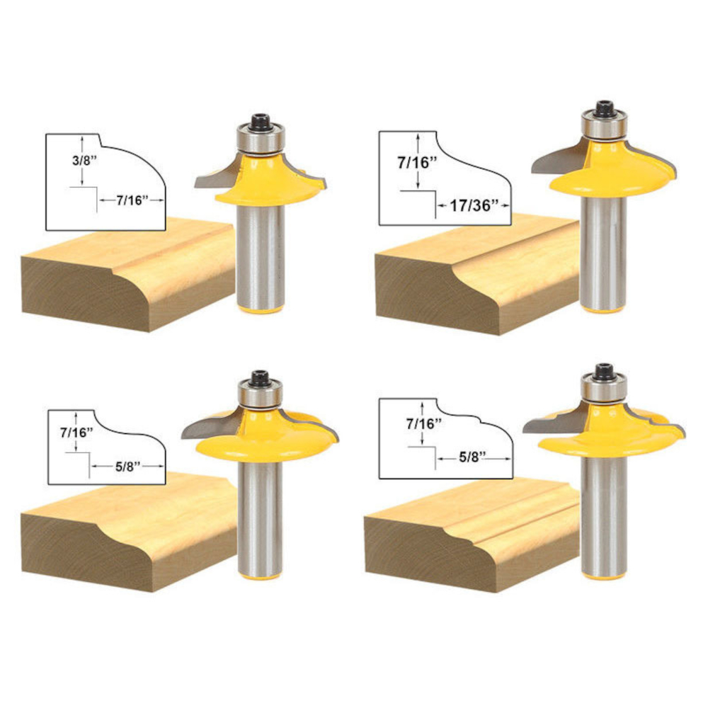 12quot-Shank-Drawer-Face-Mill-Round-Over-and-Beading-Edging-Router-Bit-Set-C3-Carbide-Tipped-Woodwor-1767705-3