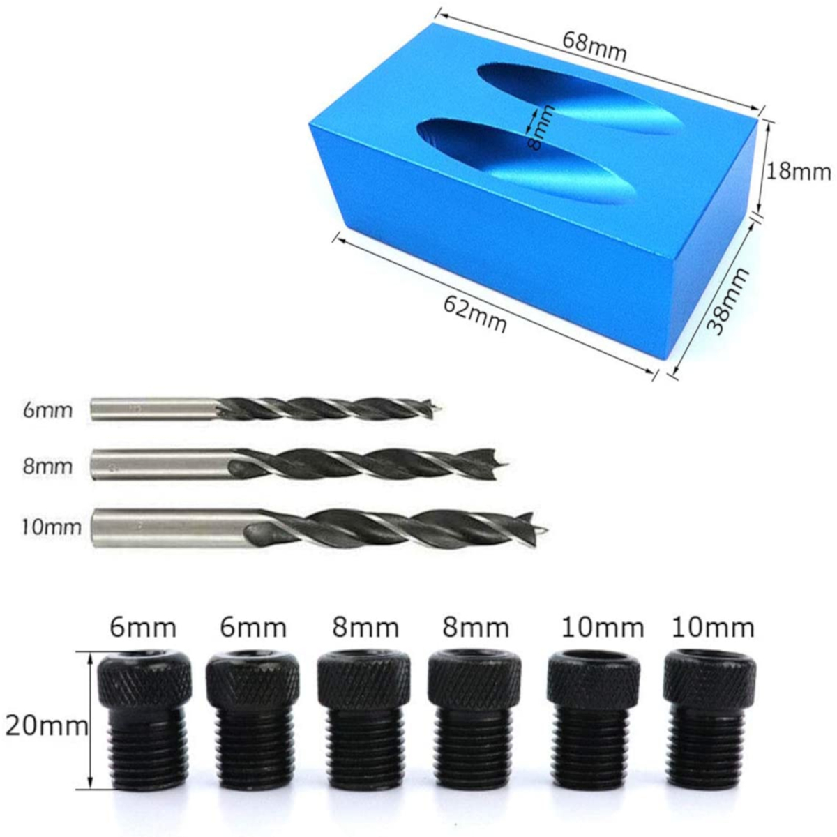 15Pcs-15-Degree-Pocket-Hole-Jig-Kit-Drilling-Locator-Woodworking-Guide-Screw-Drill-Angle-Positioning-1763970-5