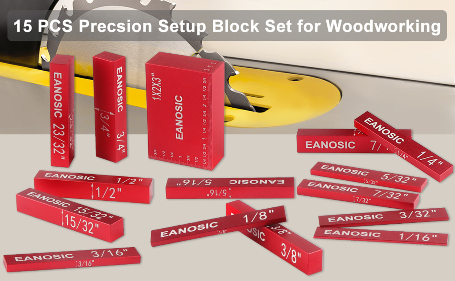 15pcs-Woodworking-Precision-Aluminum-Alloy-Setup-Bars-Positioning-Blocks-Height-Gauge-Set-Woodworkin-1915016-1