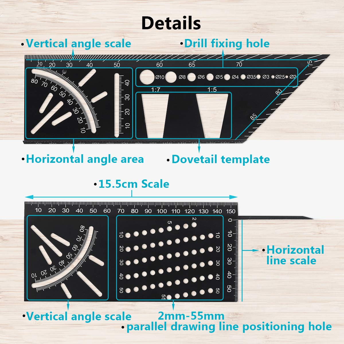 19-In-1-3D-Multi-Angle-ABS-Measuring-Ruler-Mitre-Angle-Measuring-Template-Tool-Mutifunction-Gauge-Wo-1830007-5
