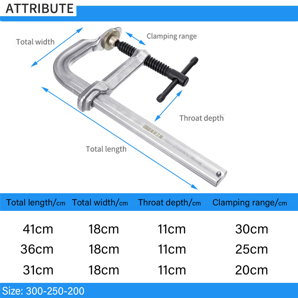 200250300mm-F-Type-Woodworking-Clamp-Tool-Carpentry-Gadgets-Adjustable-F-Clip-1468701-2